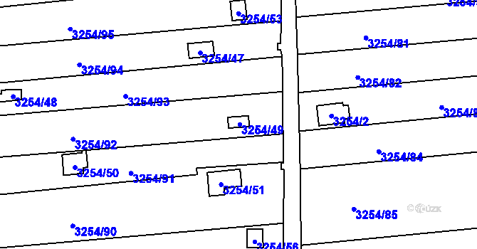 Parcela st. 3254/49 v KÚ Louny, Katastrální mapa