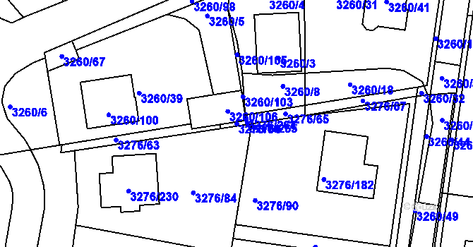 Parcela st. 3276/64 v KÚ Louny, Katastrální mapa