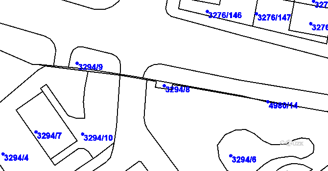 Parcela st. 3294/8 v KÚ Louny, Katastrální mapa