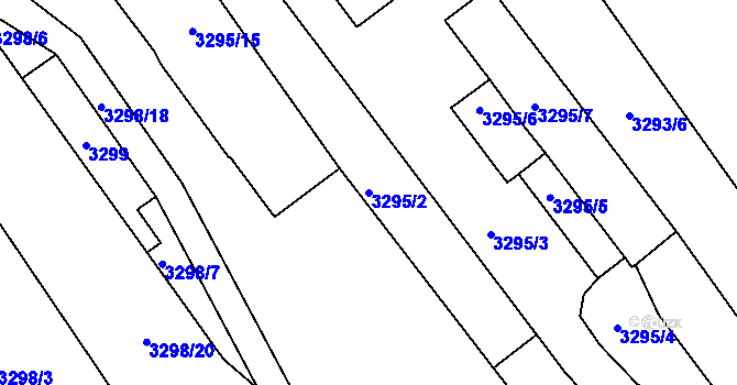 Parcela st. 3295/2 v KÚ Louny, Katastrální mapa
