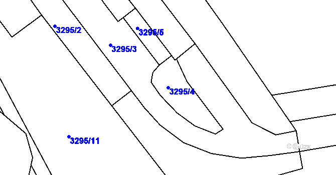 Parcela st. 3295/4 v KÚ Louny, Katastrální mapa