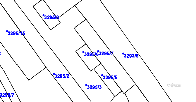 Parcela st. 3295/7 v KÚ Louny, Katastrální mapa