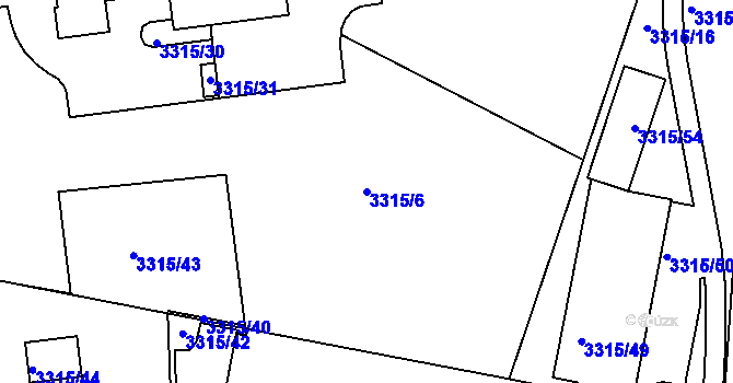 Parcela st. 3315/6 v KÚ Louny, Katastrální mapa