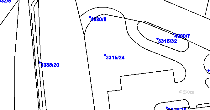Parcela st. 3315/24 v KÚ Louny, Katastrální mapa