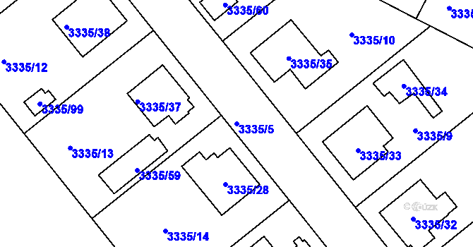 Parcela st. 3335/5 v KÚ Louny, Katastrální mapa