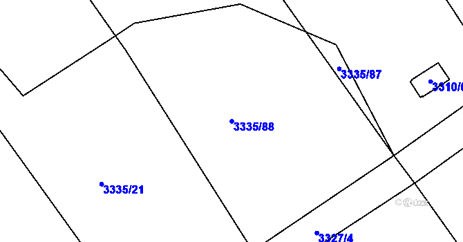 Parcela st. 3335/88 v KÚ Louny, Katastrální mapa