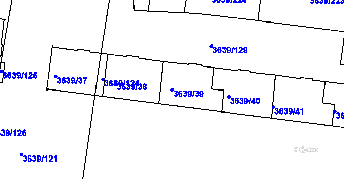 Parcela st. 3639/39 v KÚ Louny, Katastrální mapa