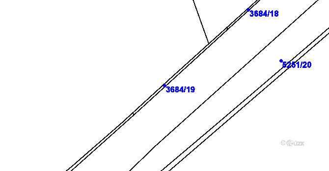 Parcela st. 3684/19 v KÚ Louny, Katastrální mapa