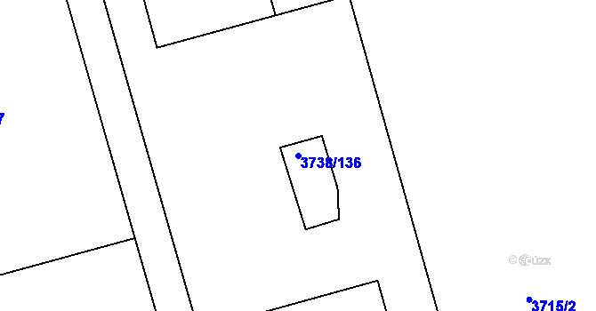 Parcela st. 3738/136 v KÚ Louny, Katastrální mapa