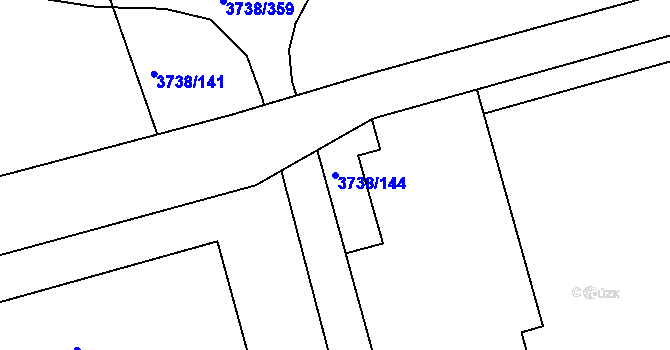 Parcela st. 3738/144 v KÚ Louny, Katastrální mapa