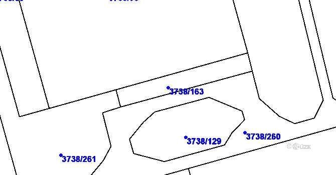 Parcela st. 3738/163 v KÚ Louny, Katastrální mapa
