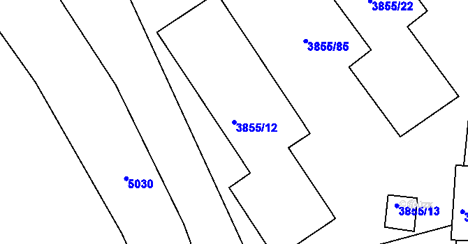 Parcela st. 3855/12 v KÚ Louny, Katastrální mapa