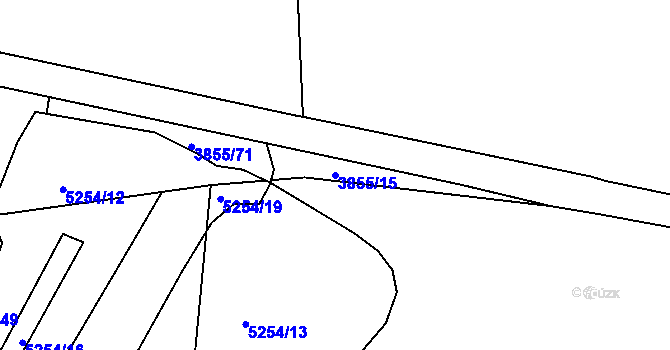 Parcela st. 3855/15 v KÚ Louny, Katastrální mapa