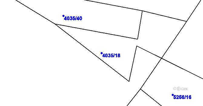 Parcela st. 4035/18 v KÚ Louny, Katastrální mapa