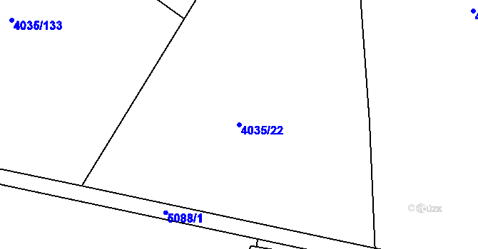 Parcela st. 4035/22 v KÚ Louny, Katastrální mapa