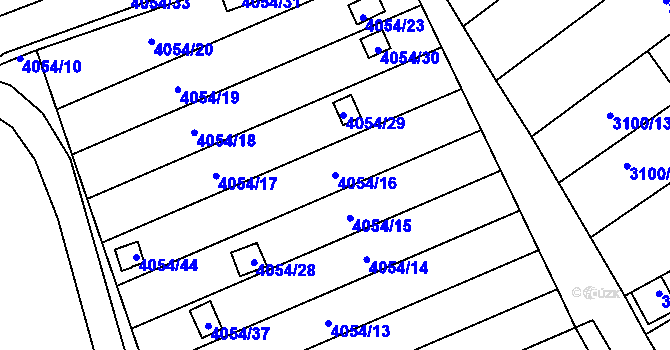 Parcela st. 4054/16 v KÚ Louny, Katastrální mapa