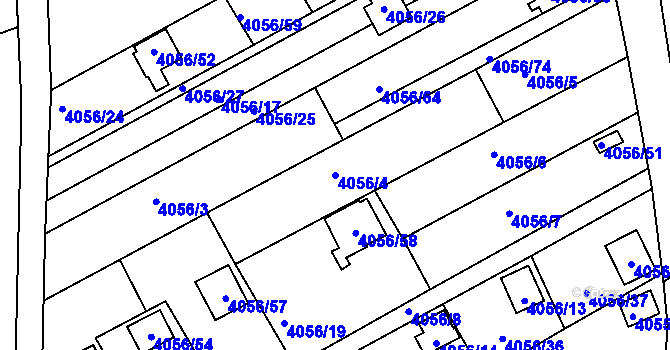 Parcela st. 4056/4 v KÚ Louny, Katastrální mapa