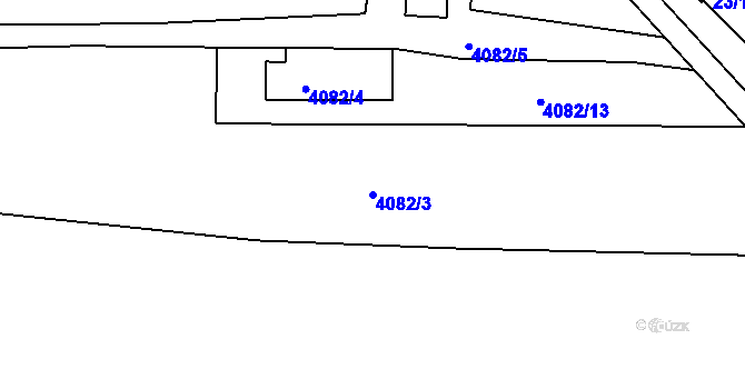 Parcela st. 4082/3 v KÚ Louny, Katastrální mapa