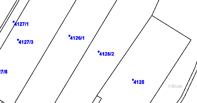Parcela st. 4126/2 v KÚ Louny, Katastrální mapa