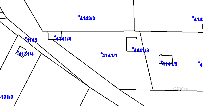 Parcela st. 4141/1 v KÚ Louny, Katastrální mapa