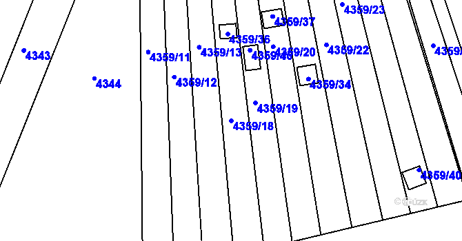 Parcela st. 4359/18 v KÚ Louny, Katastrální mapa