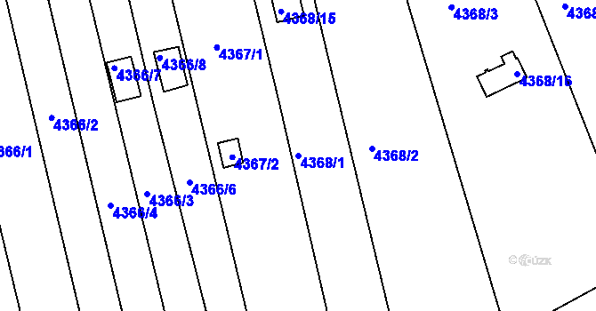 Parcela st. 4368/1 v KÚ Louny, Katastrální mapa