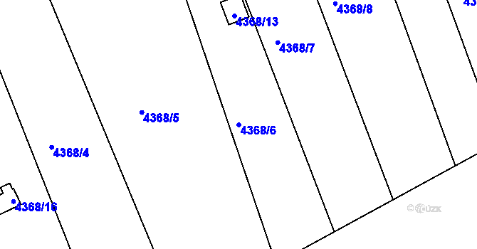 Parcela st. 4368/6 v KÚ Louny, Katastrální mapa