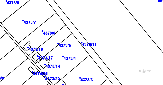 Parcela st. 4373/11 v KÚ Louny, Katastrální mapa