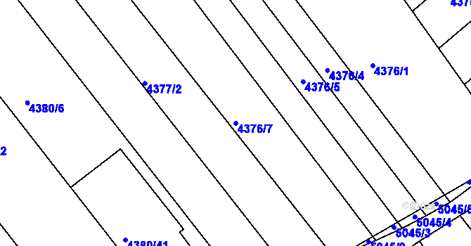 Parcela st. 4376/7 v KÚ Louny, Katastrální mapa