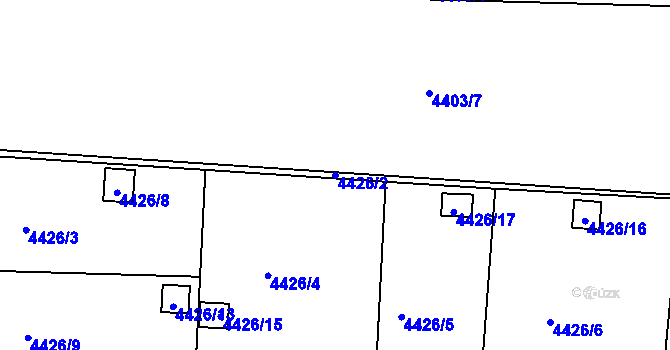 Parcela st. 4426/2 v KÚ Louny, Katastrální mapa