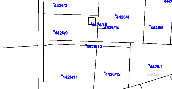 Parcela st. 4426/10 v KÚ Louny, Katastrální mapa