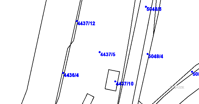 Parcela st. 4437/5 v KÚ Louny, Katastrální mapa