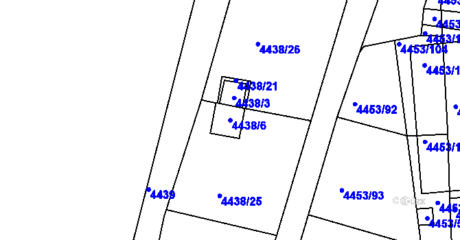 Parcela st. 4438/6 v KÚ Louny, Katastrální mapa