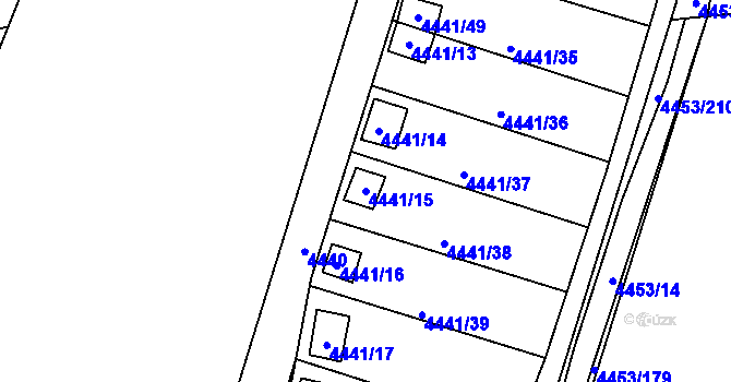 Parcela st. 4441/15 v KÚ Louny, Katastrální mapa