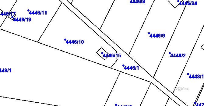 Parcela st. 4446/15 v KÚ Louny, Katastrální mapa