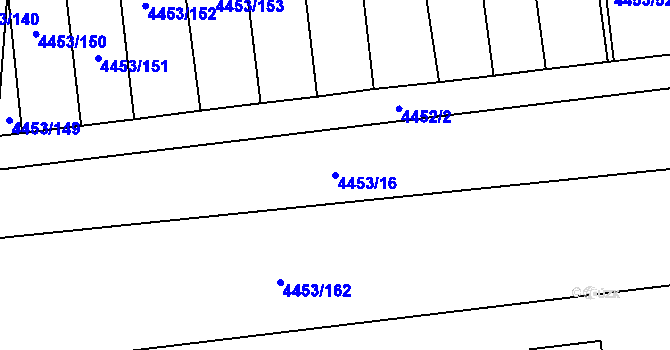 Parcela st. 4453/16 v KÚ Louny, Katastrální mapa