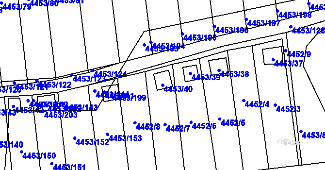 Parcela st. 4453/40 v KÚ Louny, Katastrální mapa