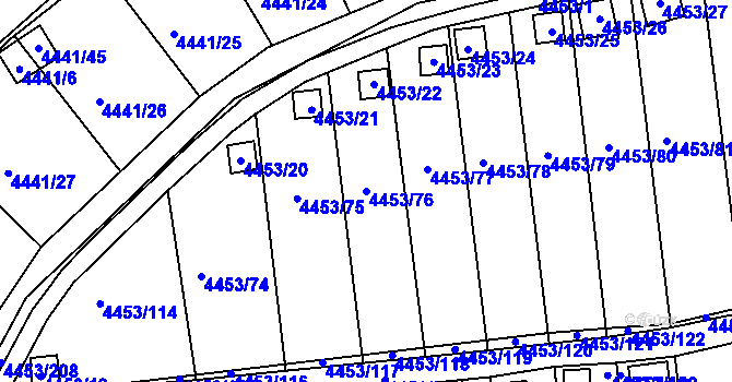 Parcela st. 4453/76 v KÚ Louny, Katastrální mapa