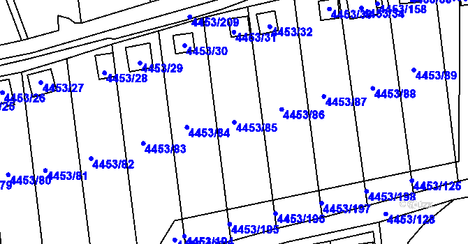 Parcela st. 4453/85 v KÚ Louny, Katastrální mapa