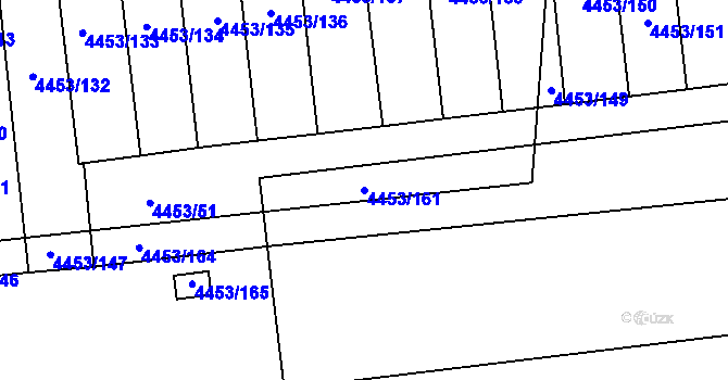 Parcela st. 4453/161 v KÚ Louny, Katastrální mapa