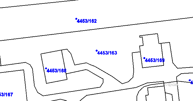 Parcela st. 4453/163 v KÚ Louny, Katastrální mapa