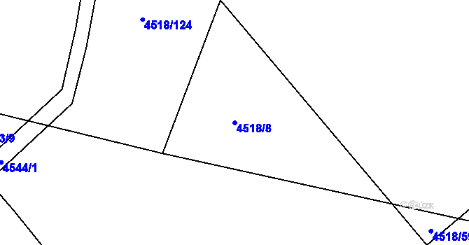 Parcela st. 4518/8 v KÚ Louny, Katastrální mapa