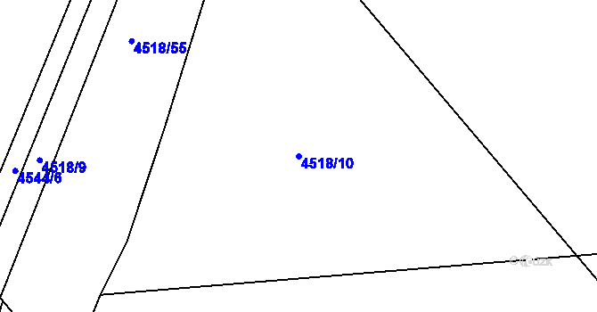 Parcela st. 4518/10 v KÚ Louny, Katastrální mapa
