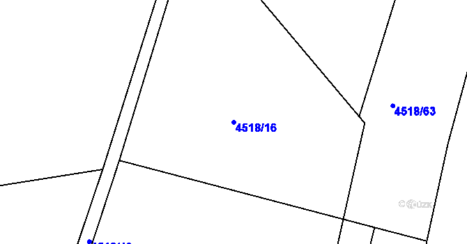 Parcela st. 4518/16 v KÚ Louny, Katastrální mapa