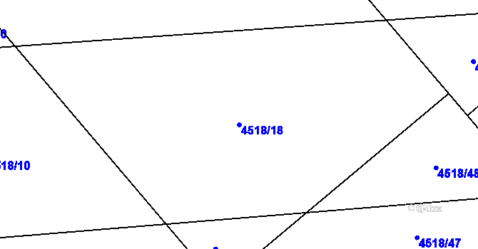 Parcela st. 4518/18 v KÚ Louny, Katastrální mapa