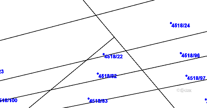 Parcela st. 4518/22 v KÚ Louny, Katastrální mapa