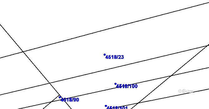Parcela st. 4518/23 v KÚ Louny, Katastrální mapa