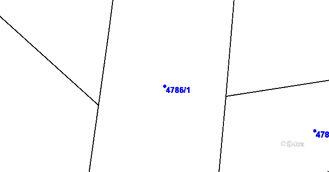 Parcela st. 4786/1 v KÚ Louny, Katastrální mapa