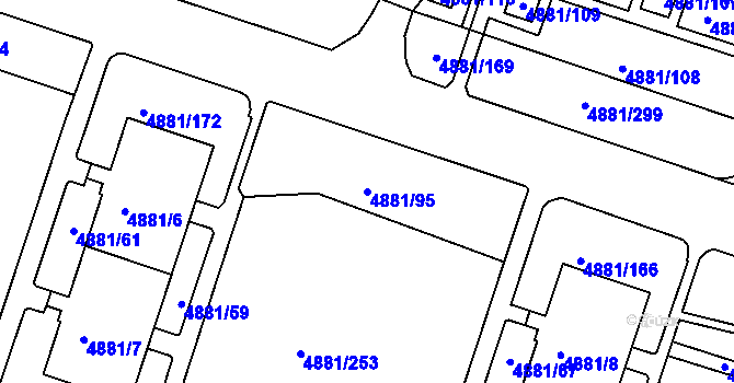 Parcela st. 4881/95 v KÚ Louny, Katastrální mapa