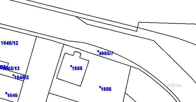 Parcela st. 4985/7 v KÚ Louny, Katastrální mapa